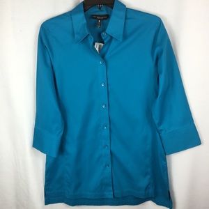 Fox Croft Dark turquoise button up top